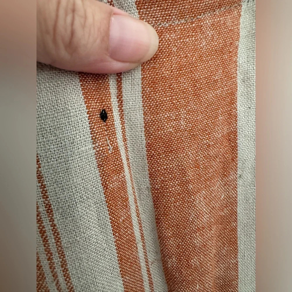 J Jason Wu Striped Linen Button Front Jumpsuit Te… - image 4